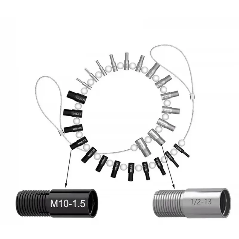 AAAF 2X Portable Thread Tester Bolt Nut Screw Bolt Nut Screw Checking Checker 26 Male/Female Size Gauge Measuring Tool Kit