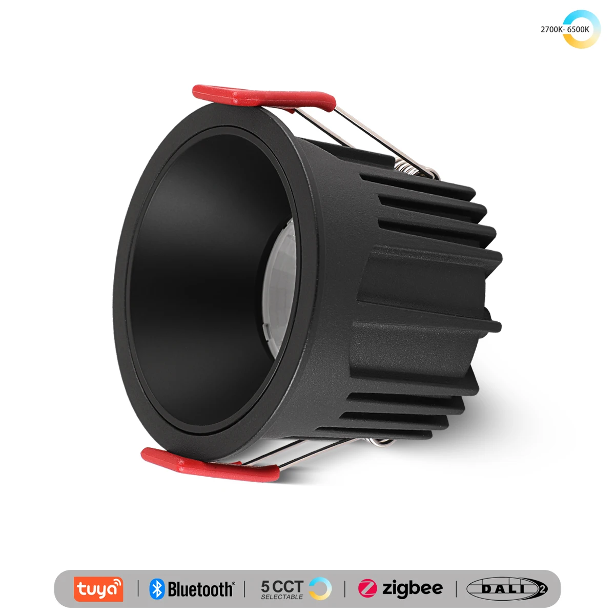 

Recessed Tuya Zigbee DALI 5CCT Switchable LED Ceiling Light Dimmable AC110V 220V Black White Spotlight Indoor Fixtures Lighting