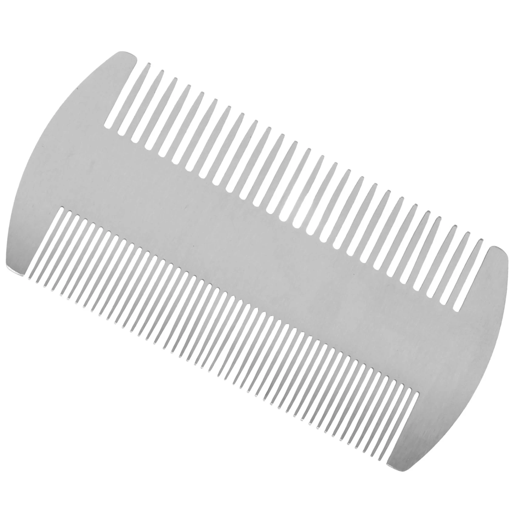 Sisir ukuran kartu kredit Edc baja tahan karat aksi ganda sisir saku sisir rambut antistatis sisir kumis janggut untuk pria