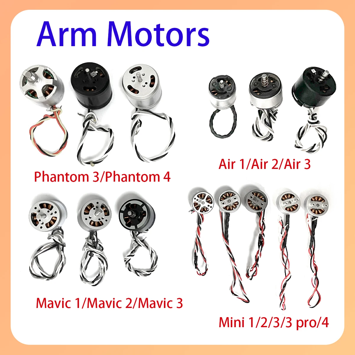 

Original MavicAIR1/2/3/Mavic1/2/3/min1/min2/3/phantom3/phantom4pro body front rear power motors suitable for DJI Mavic series