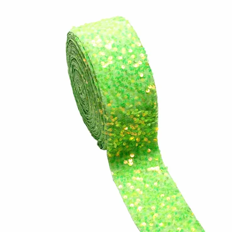 (20yards) 3inch 75mm Velvet Sequin Ribbon for Hairbows Accessories Wholesale in stock