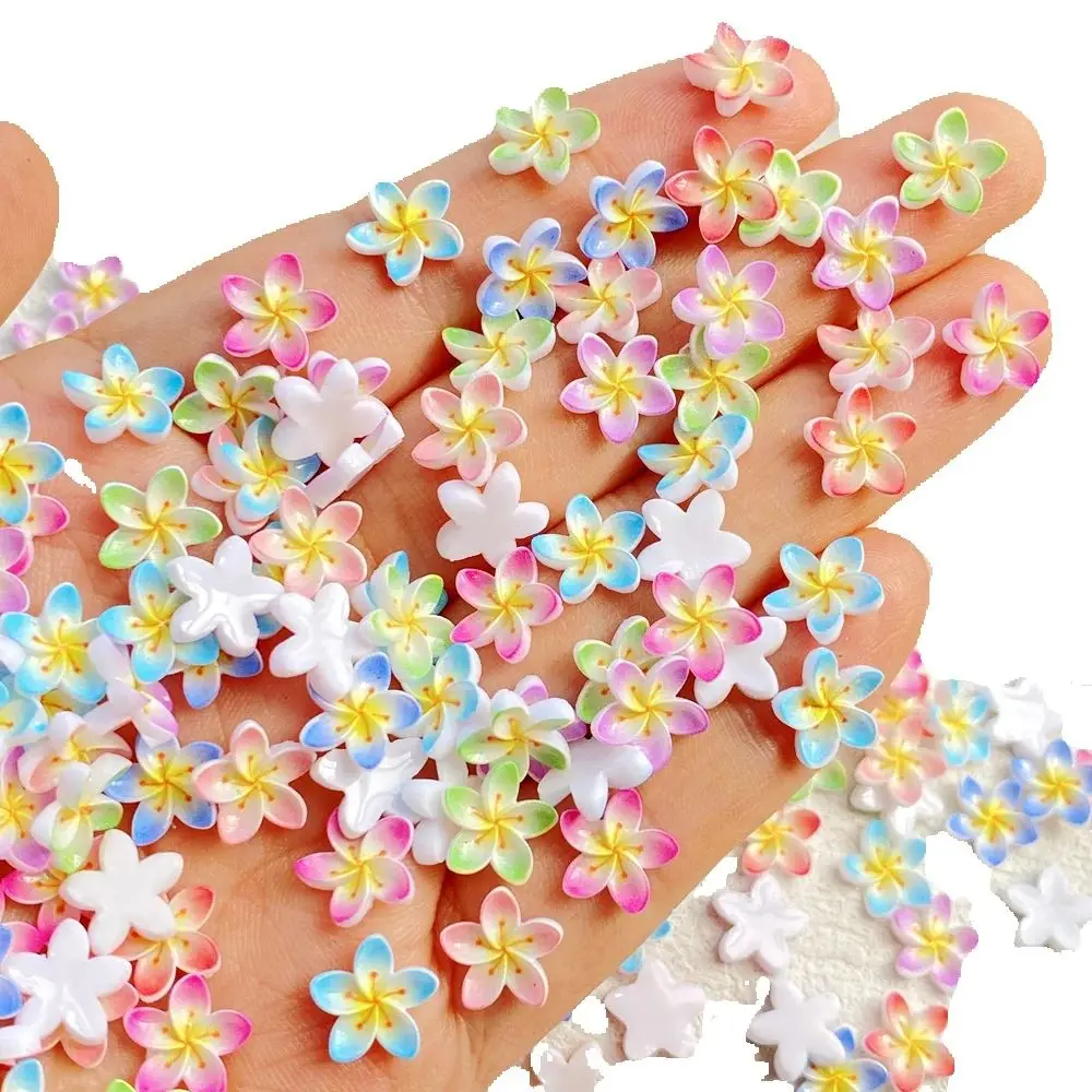 100 Piezas de Resina Kawaii, Flores Coloridas de 9mm con Parte Posterior Plana, Piedras Decorativas para Scrapbooking, Manualidades, Bodas, Navidad, Decoración Artística, Joyería y Accesorios