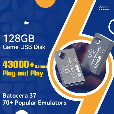 Base Mini 128GB Gaming Disk Pre-installed 43000 Retro Games With 70 Emulators  PS2///MAME/SS/N64