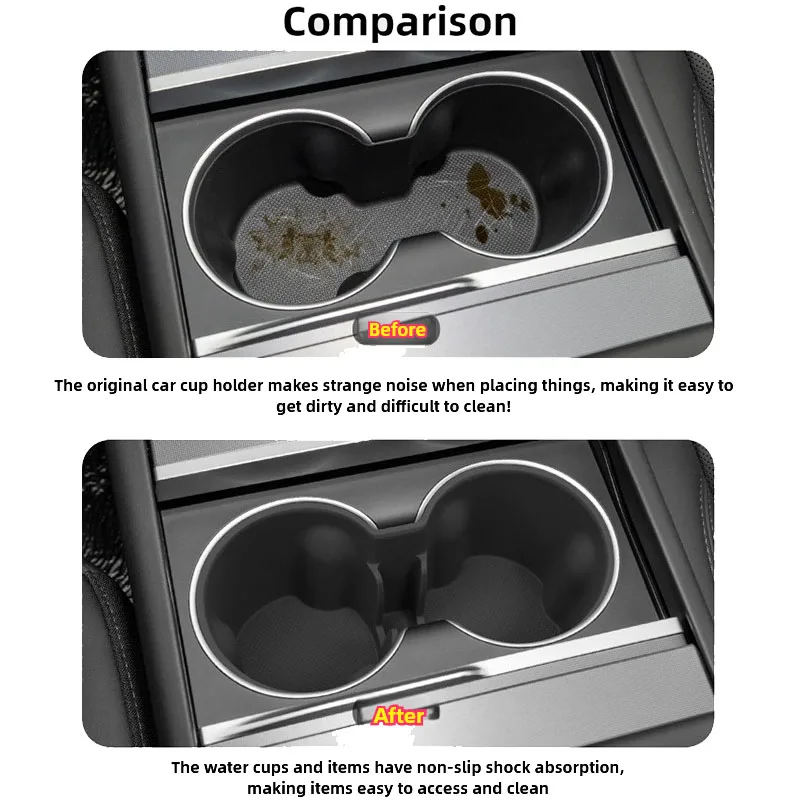 ل تسلا نموذج Y العرعر 2025 حامل الكأس سيليكون مركز التحكم شرب زجاجة المحدد سدادة نموذج جديد + الملحقات الداخلية #5