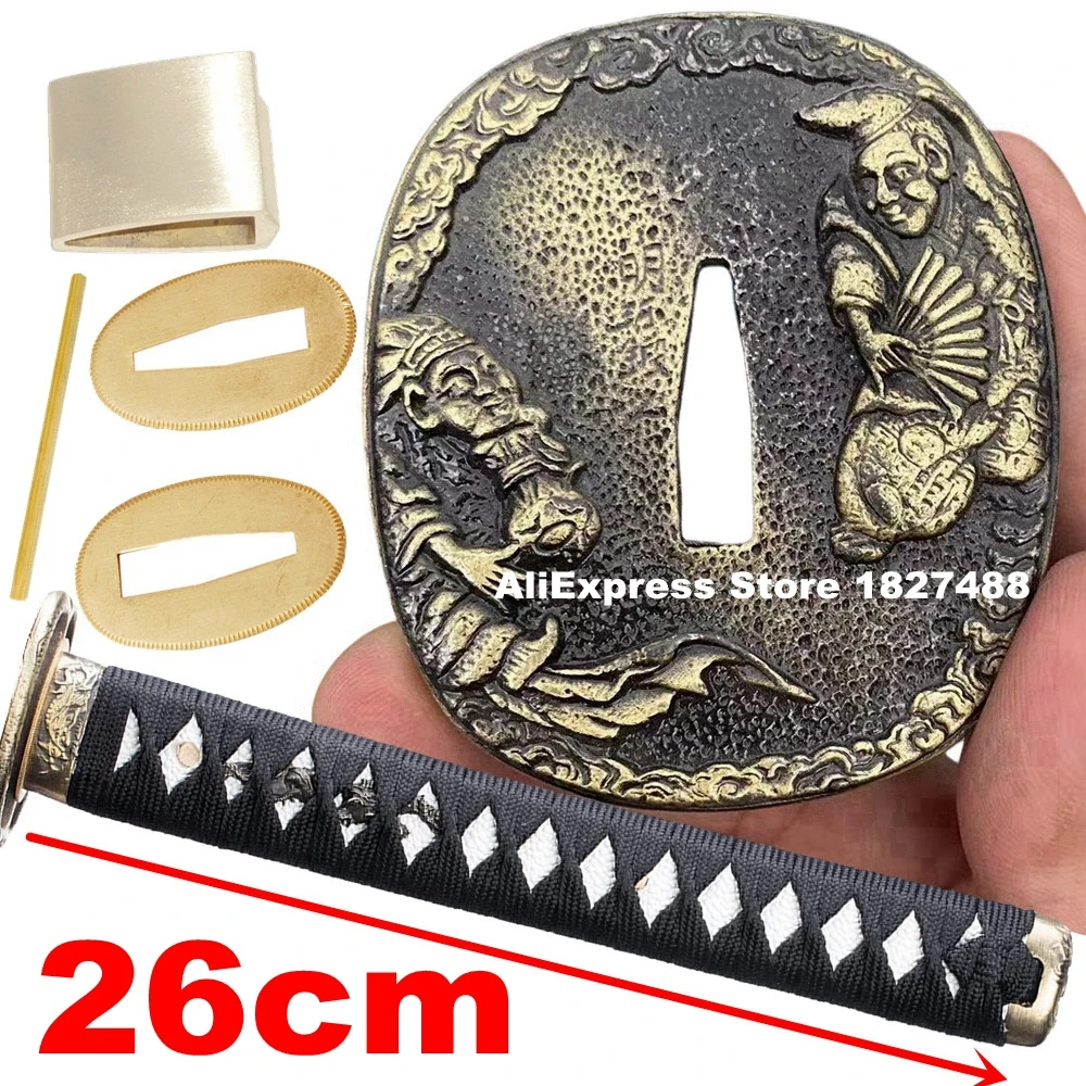 

26 см Катана рукоятка Tsuka Сплав Tsuba/Fuchi/Кашира/хабаки/менуки/сеппа для японского меча индивидуальный Набор Фитингов ﻿