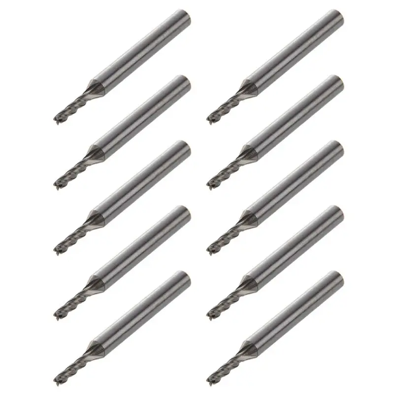 

10Pcs 3Mm×6Mm×12Mm×60Mm 4 Flutes HSS AL End Mill Milling Cutter Tool-AT30