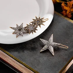 Star Rhinestone Wedding Bridal Hairpins for Women Bling Barrette Crystal Hair Clips Women Bling Barrette Hair Jewelry