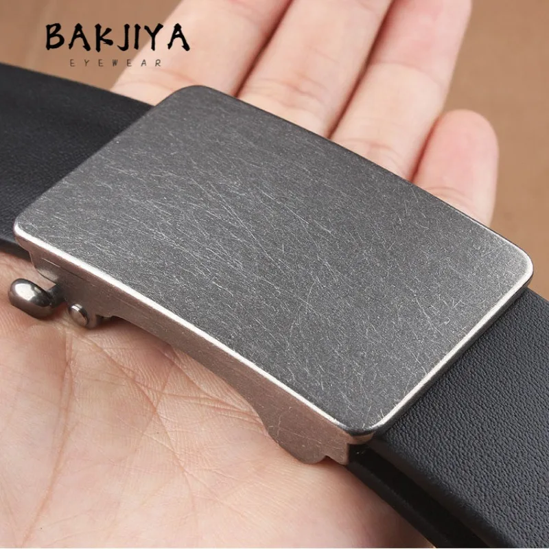 New Fashion Men's Leather Belt, Durable Hypoallergenic Pure Titanium Automatic Buckle Casual Business Suit Jeans Waist Band 35mm