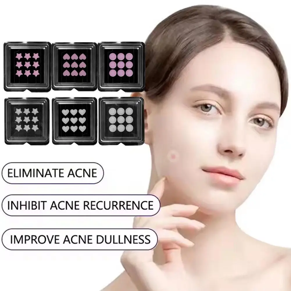 หัวใจน่ารักดาว Microneedle น้ํา Salicylic เครื่องมือ Acne Face Microneedles Skin Care Blemish สติกเกอร์กรด O8D4