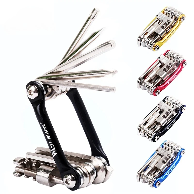 WEST BIKING 11 in 1 Bicycle Repair Tool  Multifunction Bicycle Repair Set  MTB Road Bike Repair Tools Kit  Wrench Screwdriver