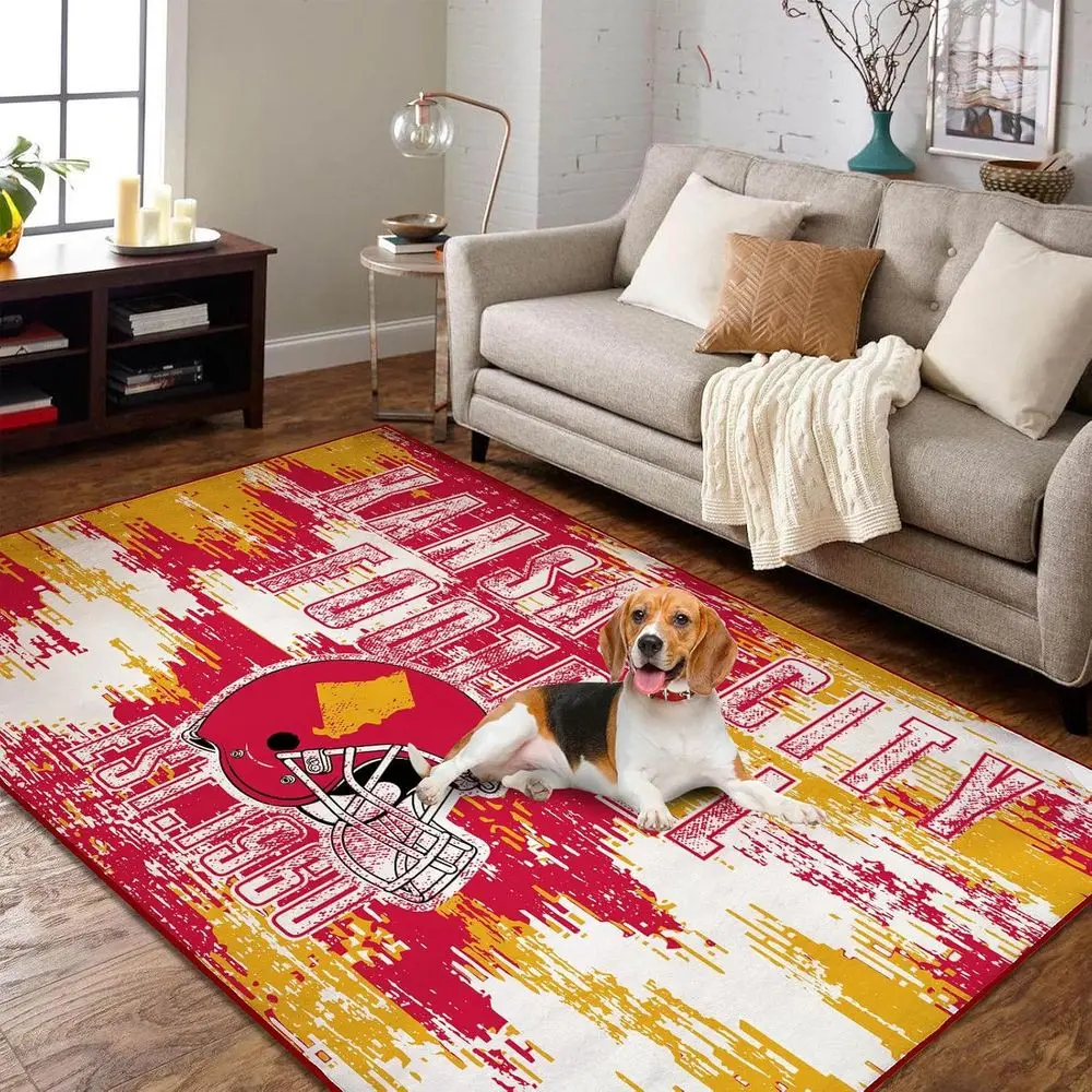 

Football-Themed Machine Washable Rug, 5x7 ft, Non-Slip for Bedroom or Man Cave