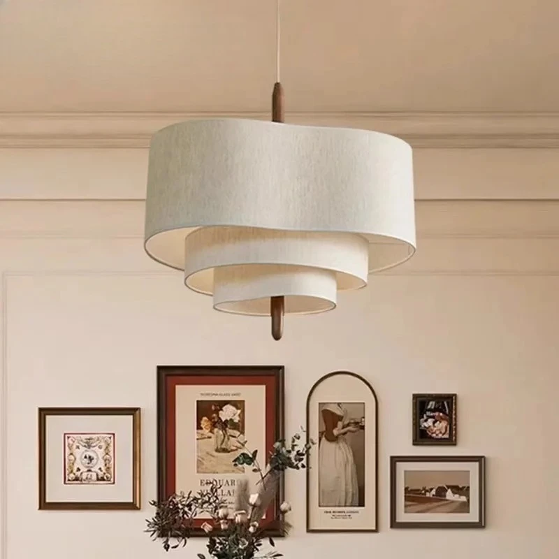Modern Luxury Nordic three-layer loop stacking heart LED Pendant Light Creative Lamps for Living Room Home Decoration Chandelier
