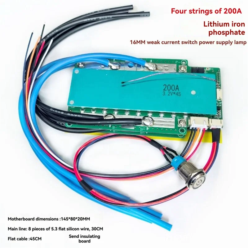 

【ПЛОТНАЯ ПРЕДЛОЖЕНИЕ】BMS LFP Lifepo4 Плата защиты аккумулятора со встроенным переключателем 4S 12,8 В Автомобильный инвертор для автофургона зарядка тока разряда Prot