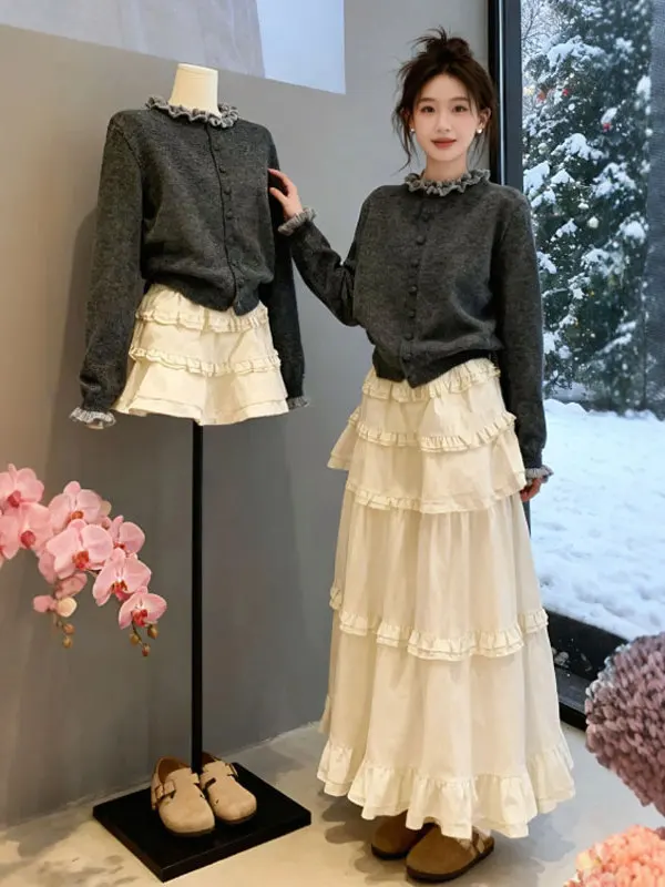 

Корейский уникальный длинный свитер с круглым вырезом, модная осенне-зимняя женская одежда для повседневной носки и бизнеса...