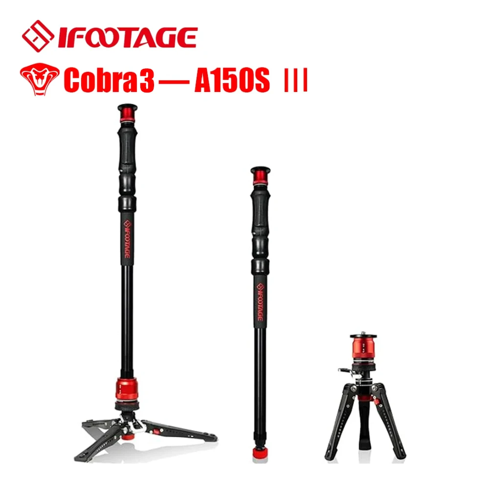 

IFootage A150S-III Profissional Tripod for Camera Phone Stand Monopod for DSLR Match Manfrotto 59" Aluminum Telescopin Tripode