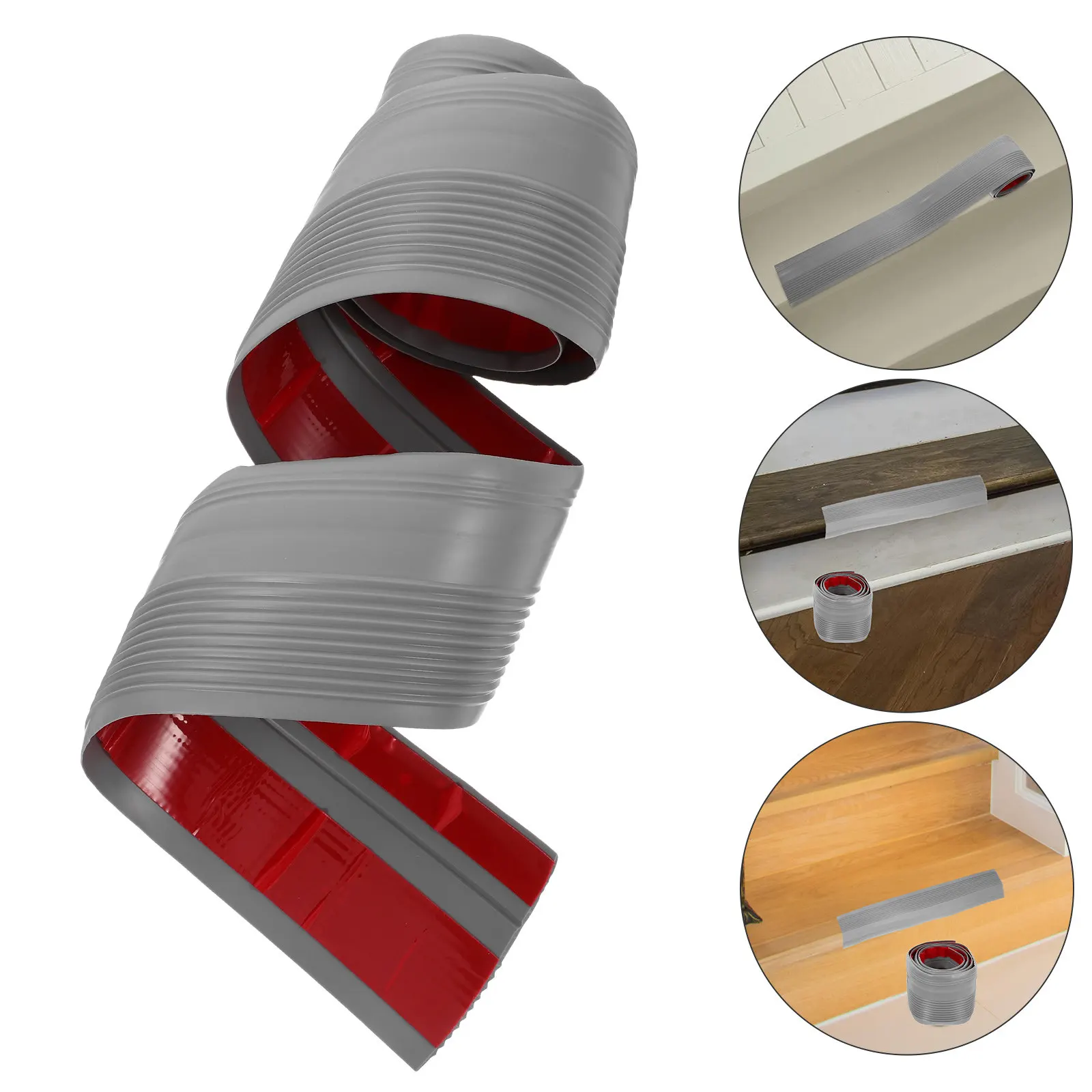 Protector de bordes antideslizante para escaleras, protector de esquinas para escaleras domésticas, superficie texturizada, tira autoadhesiva para bordes de escaleras