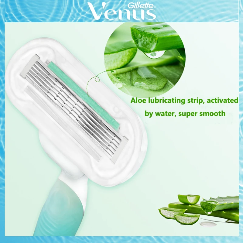 Gillette Venus Razor Blades Aloe 5 Layers Shaving Blades Suit for All Venus Holders Suitable for Sensitive Skin with Soap Bar