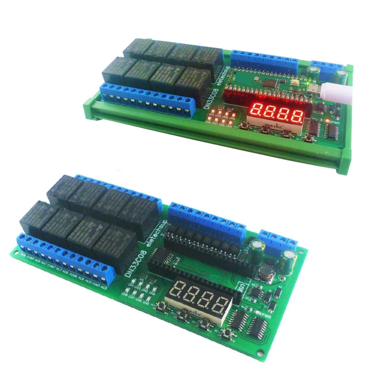 2PCS 8ch RS485 Simple PLC IO Expanding Board Multifunction Delay Relay Module for RasPi RPI Raspberry Pi Pico Python C++