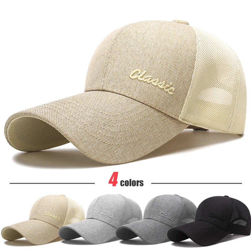 4 Colors Classic New Fashion Outdoor Sport Baseball Cap Casual Cotton Snapback Hats Breathable mesh extended brim Style Design