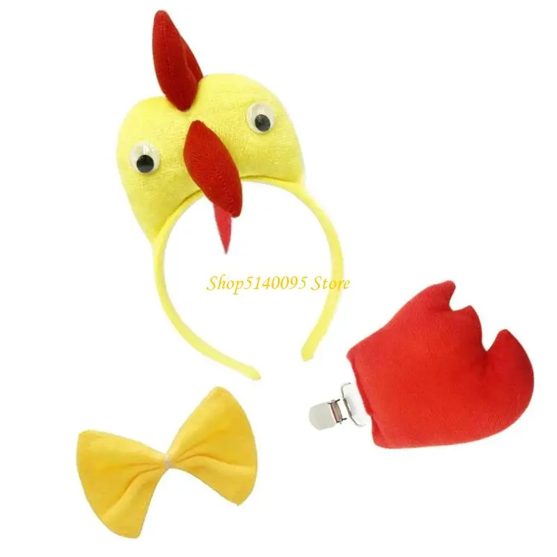 DXAE 3 stks Thanksgiving Turkije Kostuum Turkije Hoofdband Bowtie, Turkije Staart Cosplay Halloween Kostuums voor Volwassenen