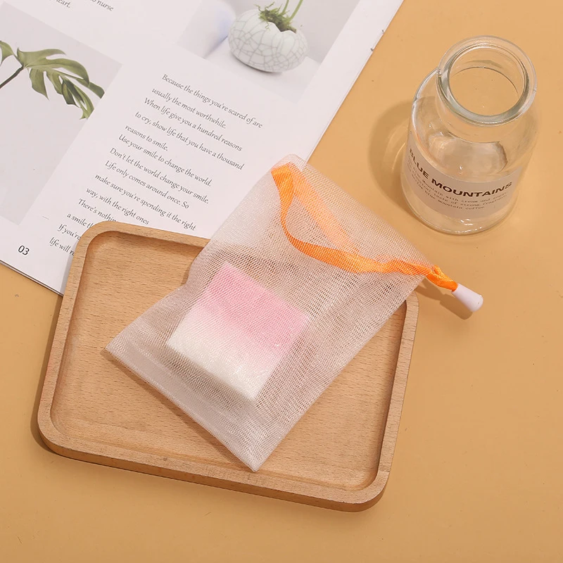 10Pcs 9x15cm Japanese Storage Foaming Soap Bags Handmade Facial Cleanser Wash Bubble Net