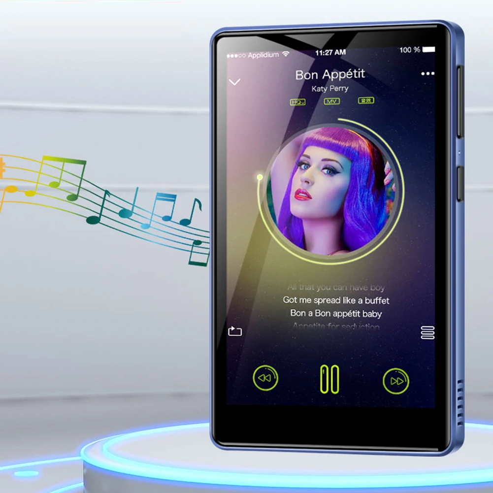 4.0inch IPS WiFi MP3 MP4 Player Bluetooth 5.0 HiFi Sound Music MP3 Player Full TouchScreen Audio Walkman Player Built-in Speaker