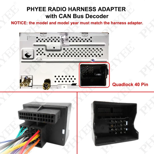 Imagen 2 del producto Adaptador de arnés de cableado Quadlock, decodificador de autobús CAN, para VW Golf Jetta Polo, Seat Leon,Skoda Fabia Octavia, para Android de coche de 16 pines