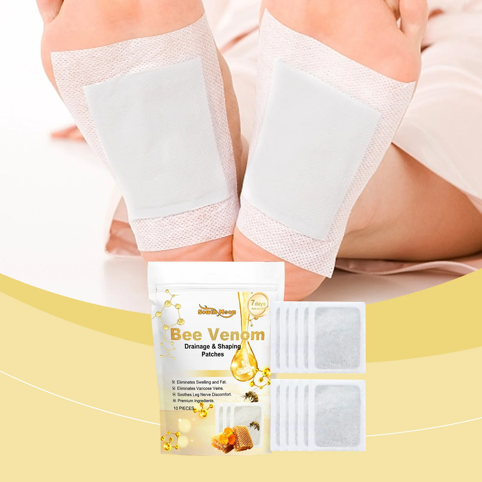 

Herbal Detox Foot Patches Remove Dampness Toxins Promote Lymphatic Drainage Eliminate Edema Improve Obesity Body Shaping Sticker