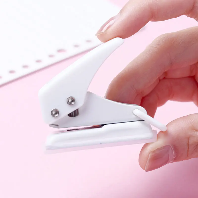 Cute Mini Single Hole Shape Punch for Planner Disc Ring DIY Paper Cutter Puncher  Craft Machine Offices Stationery