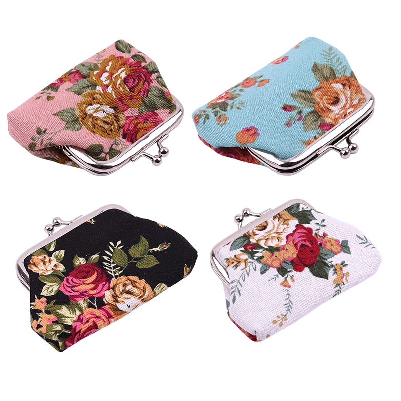 Naivety Hasp Coin Purse Lady Vintage Flower Clutch Bag 2024 New Women Retro Small Fresh Wallet High Quality Good Gift Floral Bag