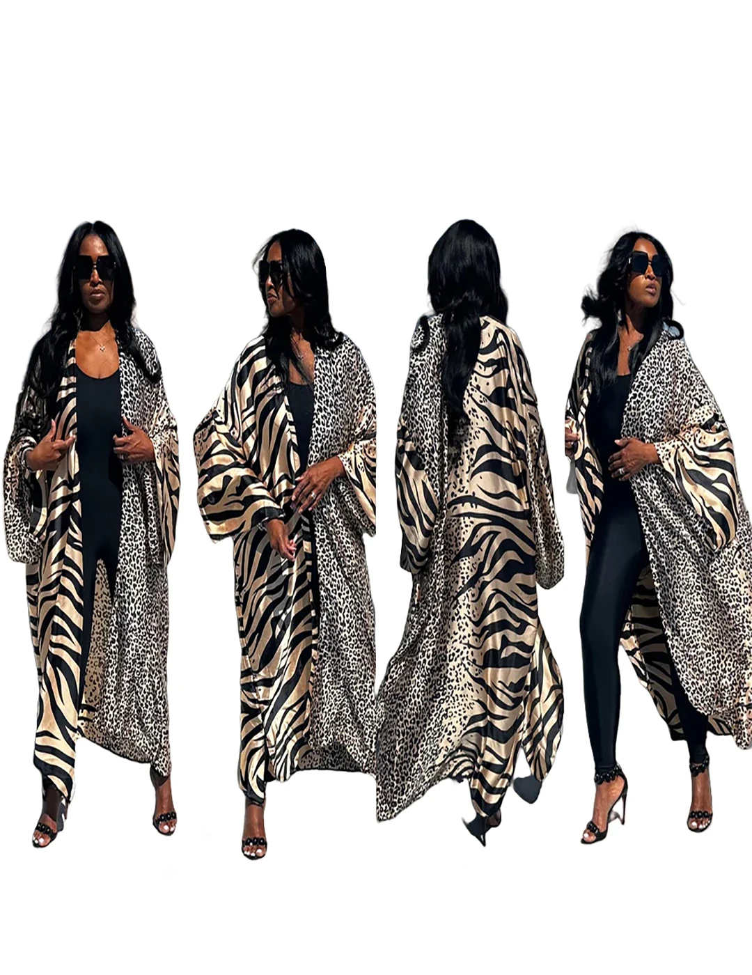 

Summer African Women Boho Beach Bikini Cover Up Muslim Ramadan Long Kimonos Plus Size Europe Lady Outfits Duster Coat For Party