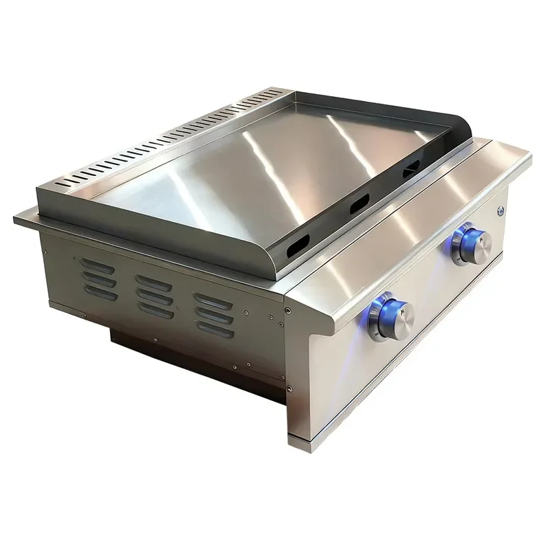 Premium 304 Stainless Steel Built In Gas BBQ Grill 2 Burners Outdoor Kitchen Iron Sheet Thickened Barbecue With Cover High