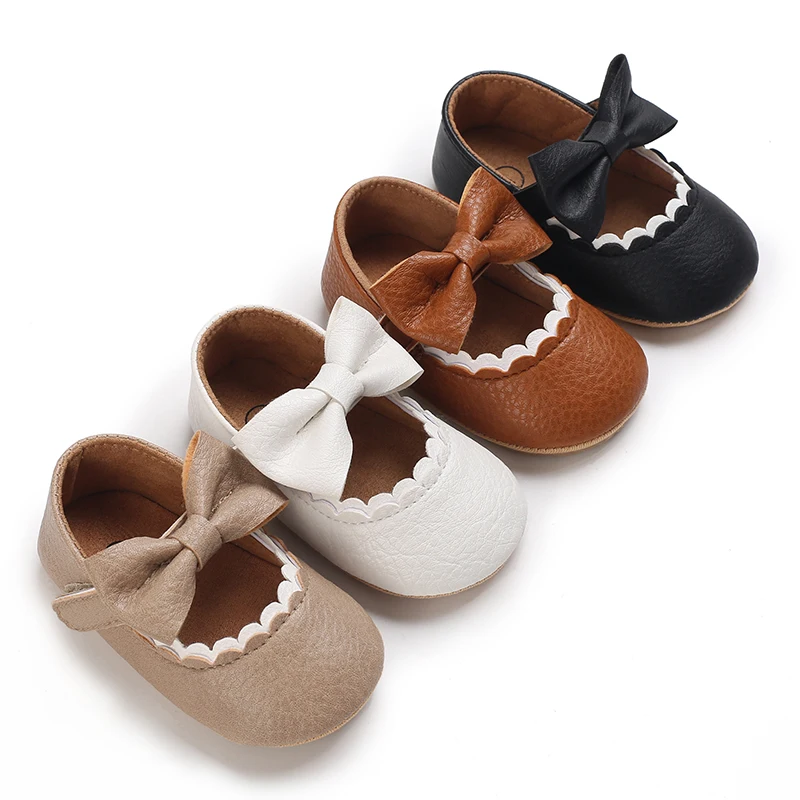 

Chic Baby Girl Mary Jane Flats with Bowknot - Casual Slip-On Dress Shoes for Toddlers, Perfect for Spring/Fall