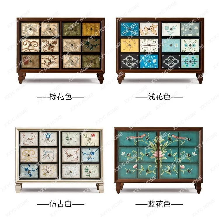 XX L solid wood home  simple door retro locker decorative chest cabinet Living room, bedroom storage cabinet