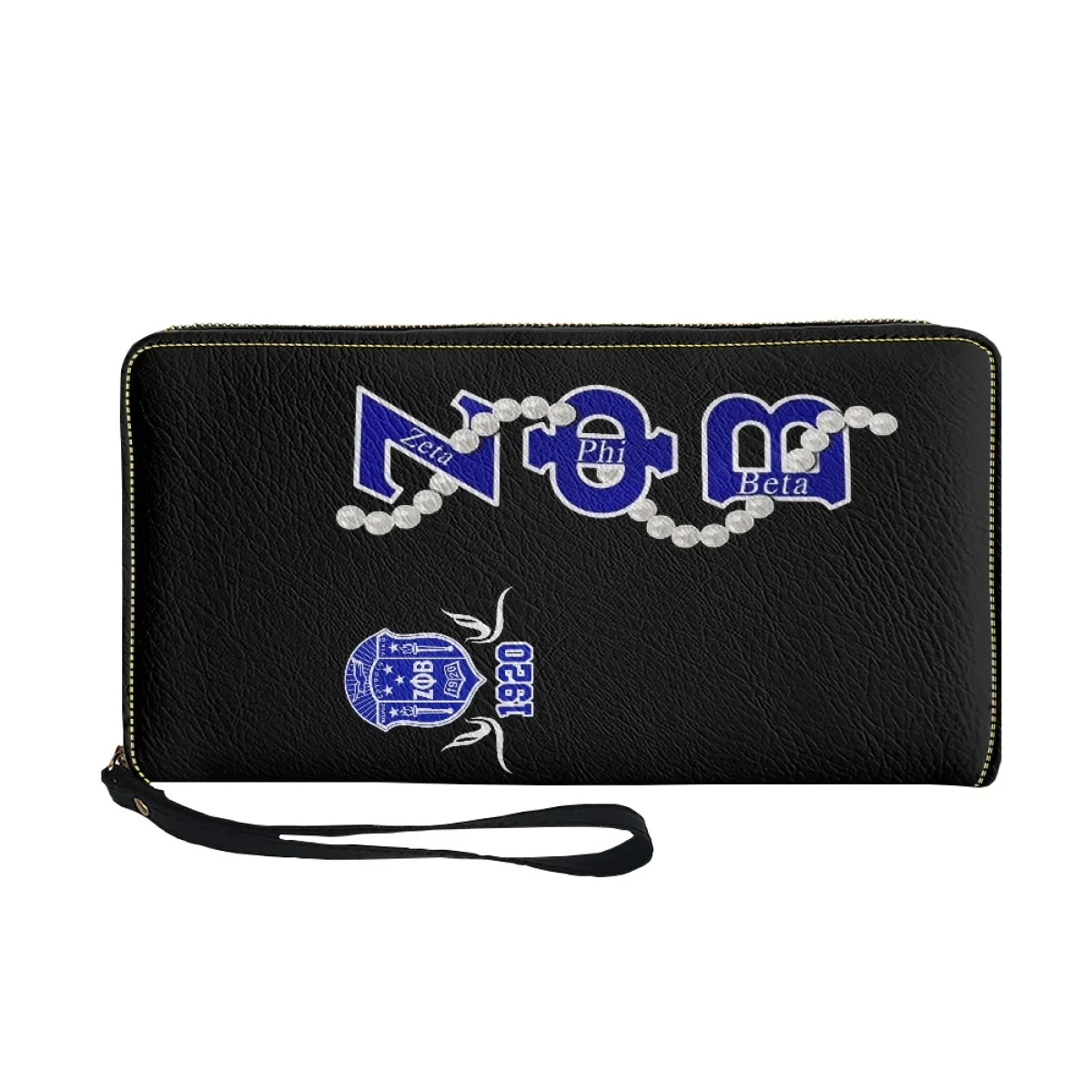 Portafoglio in pelle Sorority Christmas Zeta Phi Beta Pearl Purse Designers portafogli lunghi da donna Custom Fashion Travel borse Organizer