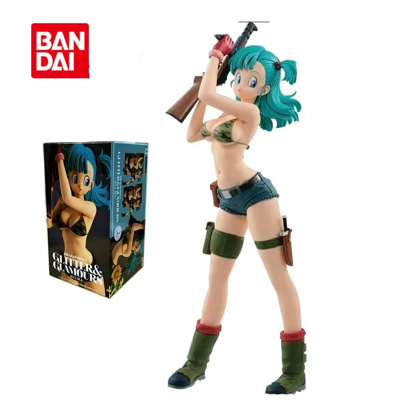 Bandai Original Dragon Ball Anime Figures Bulma PVC Action Figure Collections Model Dolls Toys Gifts for Kids