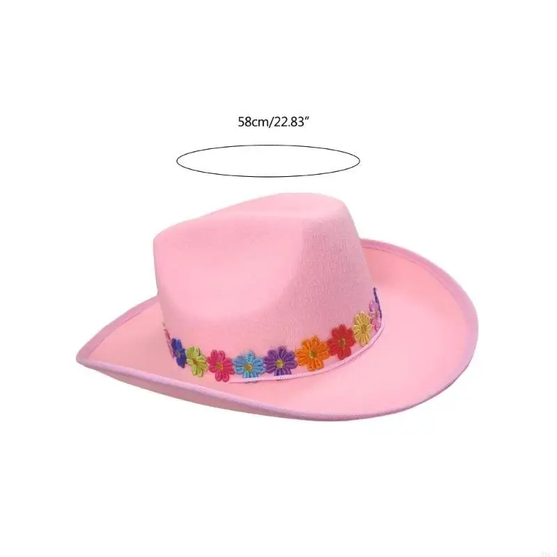 M6CD สไตล์ตะวันตกหมวกหญิง Cowgirls หมวกเครื่องแต่งกายอุปกรณ์เสริม PARTY Headdress