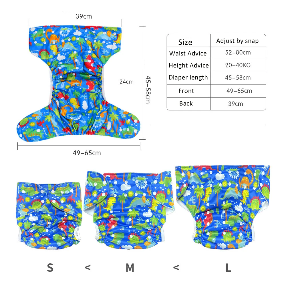 [Usurpon] 6-11Years L Size Children Diaper Older Baby Child Mesh Inner Cloth Nappy Printed Diaper