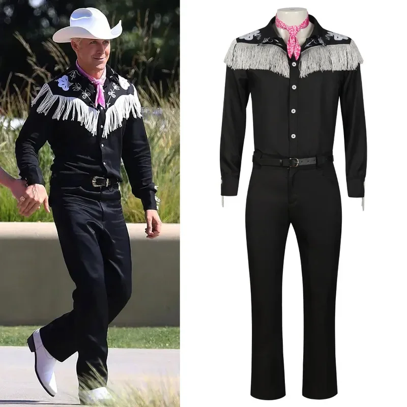 

Movie Ken Cosplay Cowboy Shirts Pants Hat Suit Ken Ryan Gosling Carson Barbi Cosplay Adult Costume Halloween Party