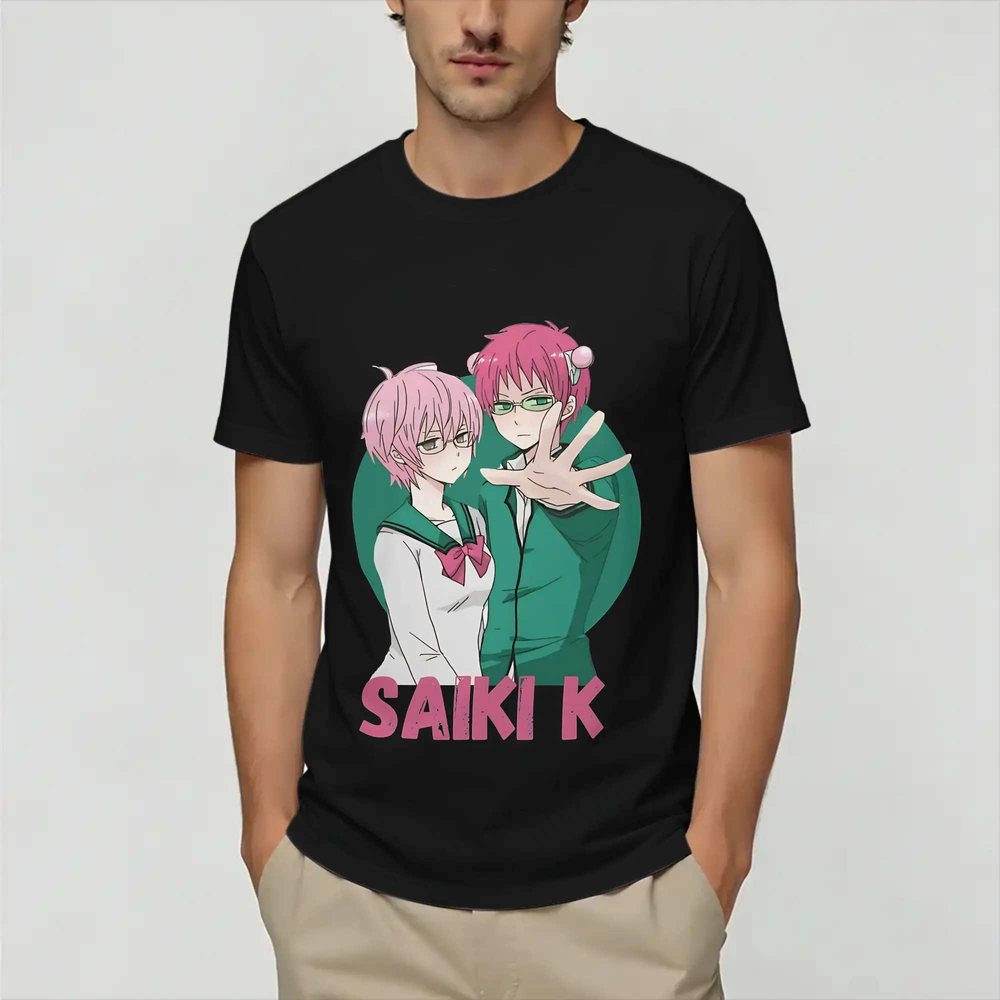 The Disastrous Life of Saiki K  Pure Cotton T-Shirt For Men's   Classic T-Shirts Fashion Tee Shirt Plus Size Printed Clothes