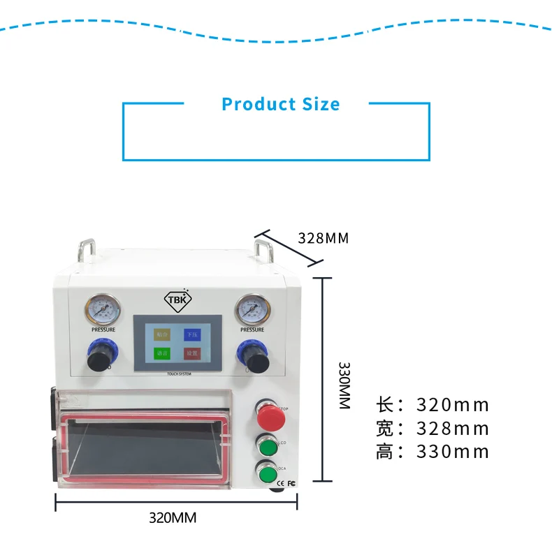 Tbk 108P Curved Screen Repair 3 in 1 Vacuum Laminating Machine For IPhone SAMSUNG LCD Oca Laminator with Bubble Remover Machine