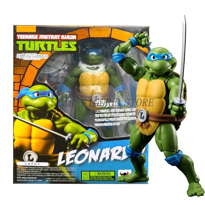 Shf TMNT Action Figure Leonardo Raphael Donatello Figurine Movable Model Toy PVC Collection Anime Ninja Turtle Figures for Gifts