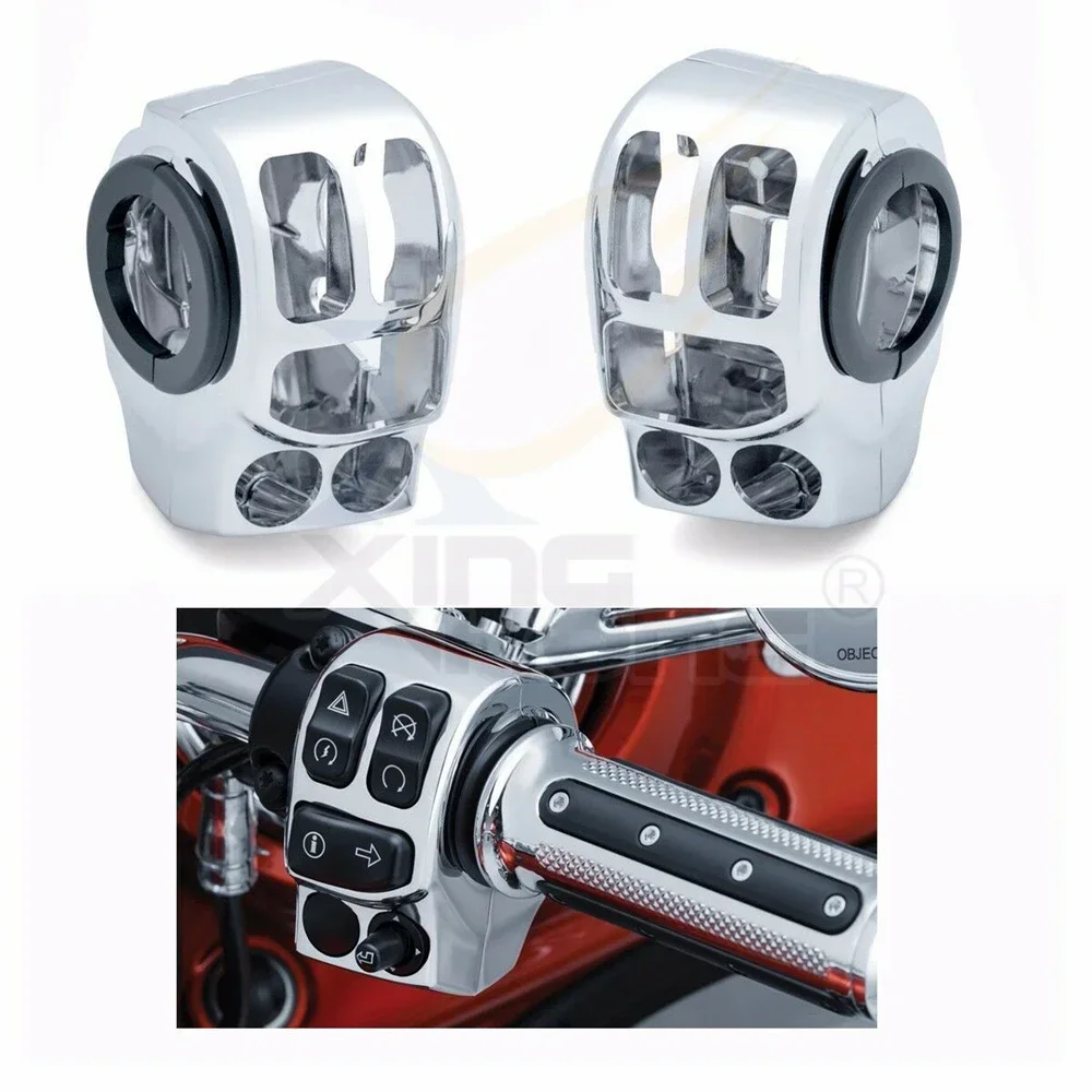 

Motorcycle Parts CHROME Switch Housing Cover Kit for Harley Davidson (Aftermarket OEM #71500185) Road King FLHR/Ultra