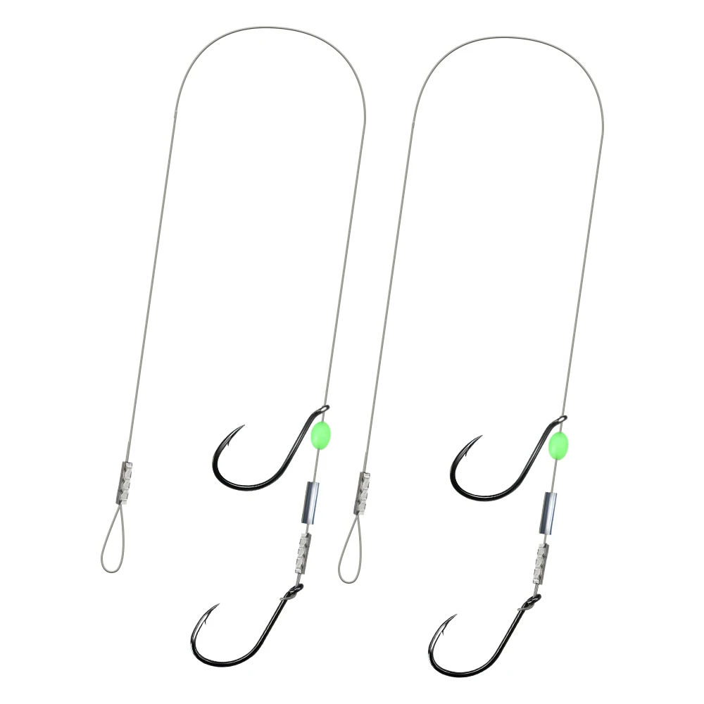 ZYZHE 1/3/5 Stück Angel-Stinger-Rigs mit 49 Strängen Stahldraht-Doppelhaken für Süßwasser- und Salzwasserfischen, Lebendköder-Rigs – Detail 9
