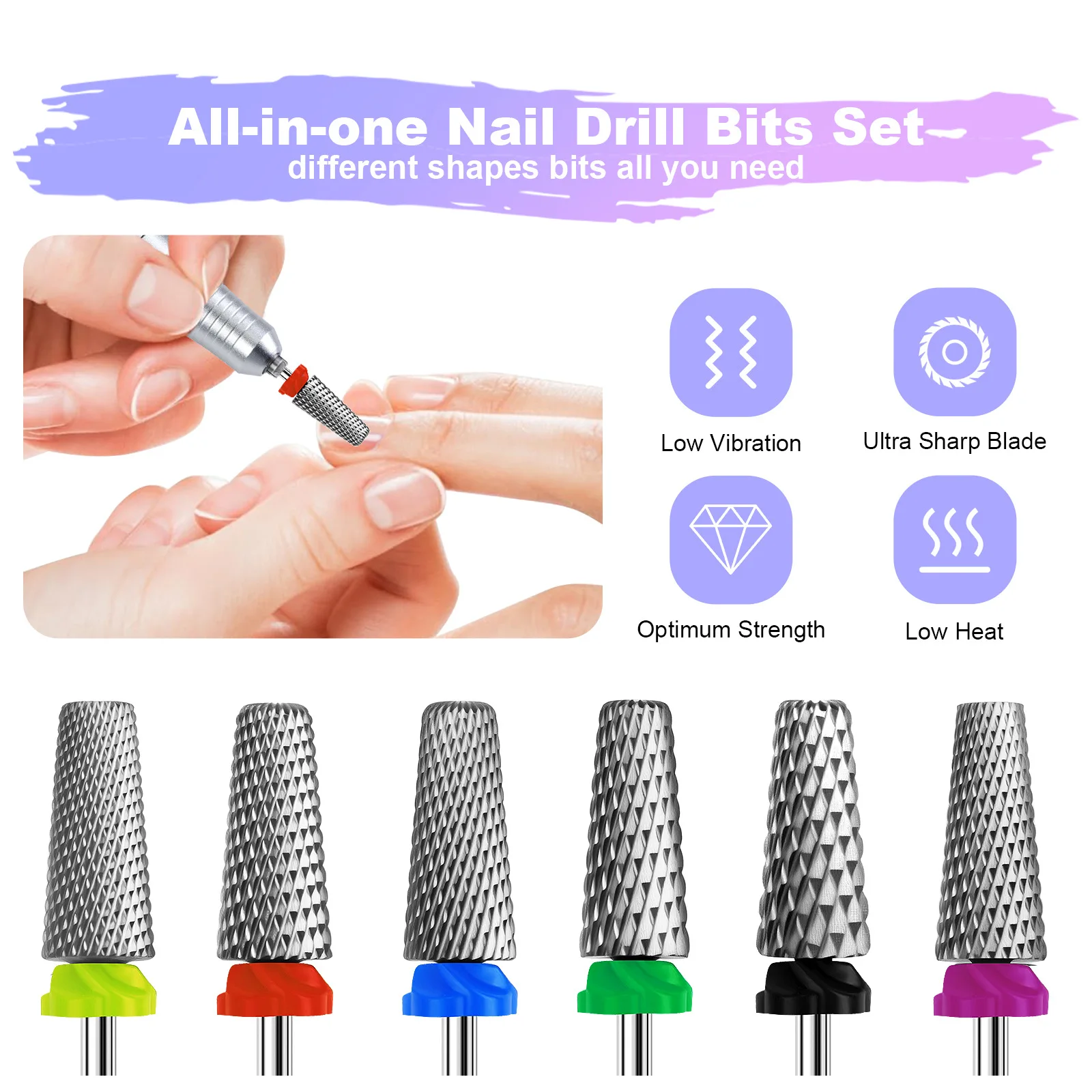 1 pz carburo di tungsteno punta da trapano per unghie ruota bava fresa punta per taglierina per unghie trapano elettrico per manicure pedicure accessori