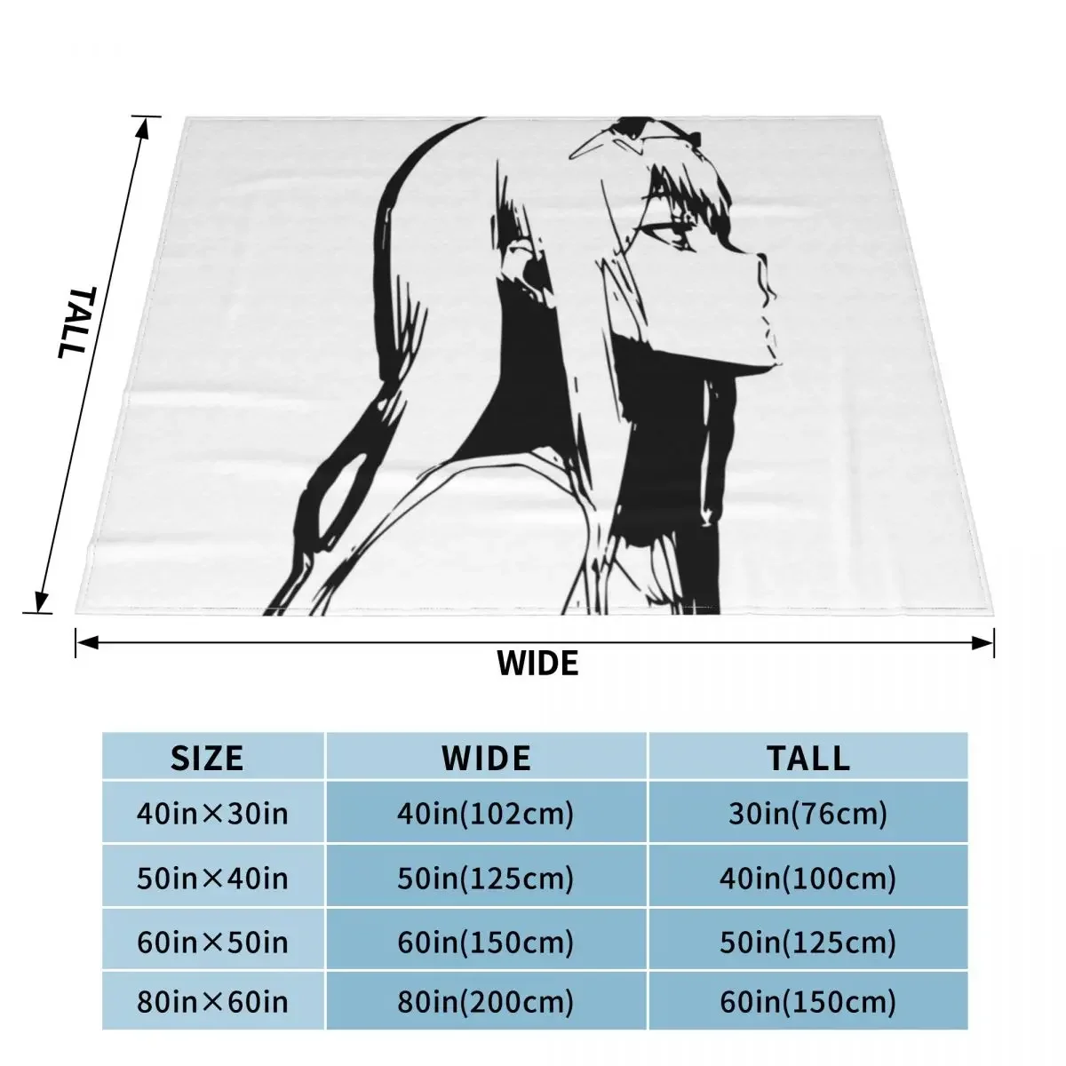 Darling in the Franxx - Zero Two Throw Blanket Blankets Sofas Of Decoration Single Decorative Sofas blankets and throws Blankets