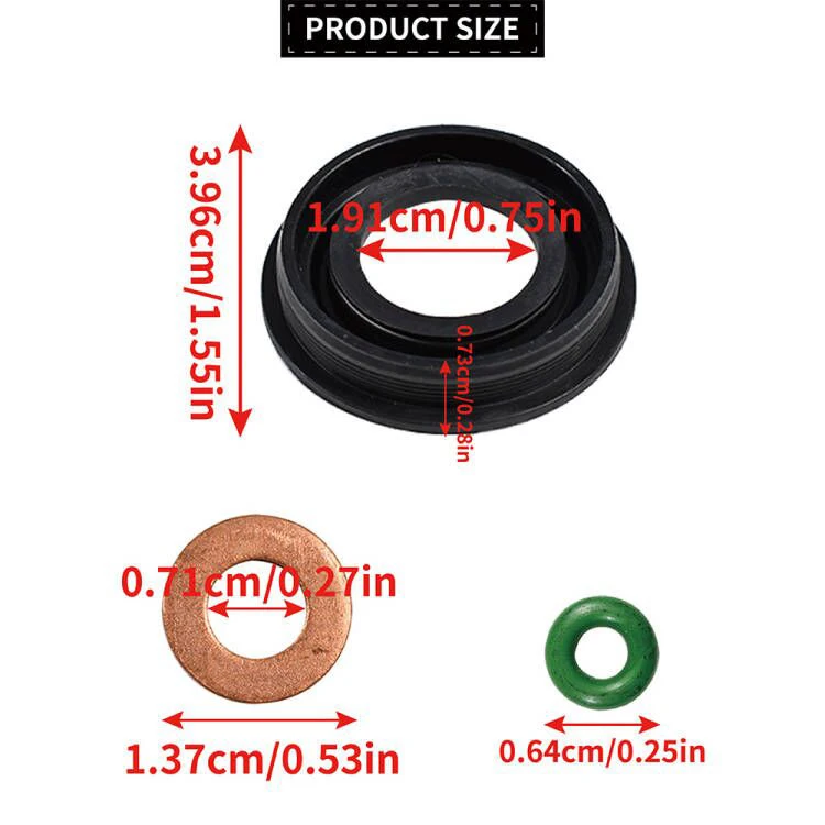 FUEL INJECTOR SEAL + WASHER + O RING SET FOR FORD TRANSIT MK6 MK7 PEUGEOT BOXER LAND ROVER DEFENDER CITROEN RELAY FIAT DUCATO