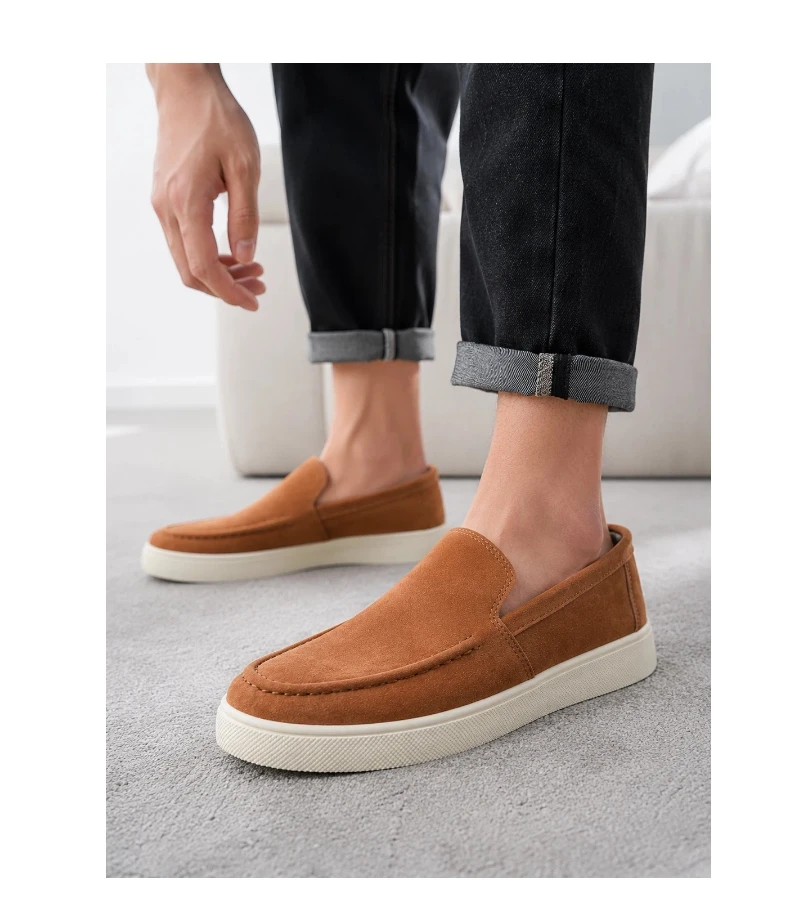 Herren-Freizeitschuhe, Wildleder-Loafer, klassischer britischer Stil, Herrenschuhe, leichte, weiche Mokassins, Slip-on-Fahrschuhe für Herren – Detail 11