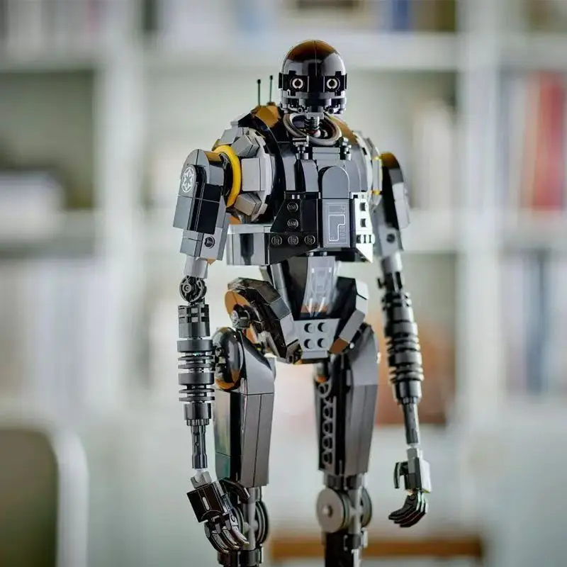 New Movie‑themed Black Combat Robot Model Building Blocks Kit Desktop Home Ornament Collectible Holiday Festival Gift