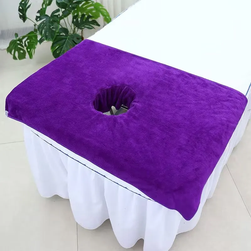 Drap de table de massage demi spa, lit de beauté, serviette pour trou de visage, lit cosmétique de beauté, couverture en éponge pour trou de visage,